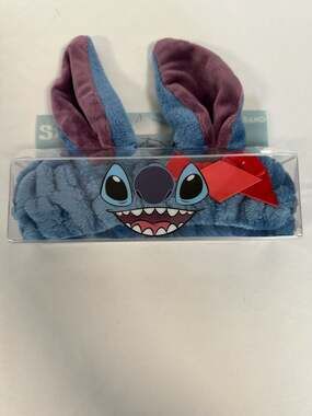 Disney Lilo & Stitch Plush Spa Headband with Ears and Red Bow by Taste Beauty
